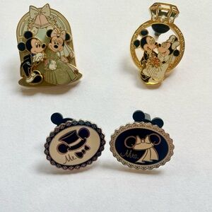 Authentic Mickey and Minnie Wedding Pins Set